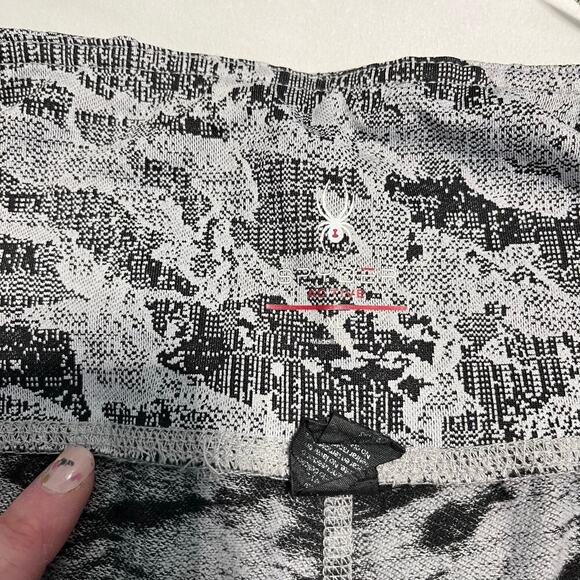 Spyder Active Leggings Brushed Back Full Length Jacquard Black Gray size XL - Picture 7 of 8